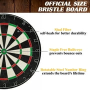 Bristle Dartboard Cabinet Set, LED Lights, Official Size Dart Board, by Barrington Billiards