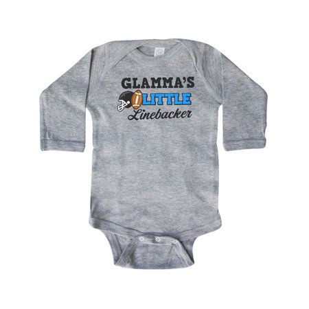 

Inktastic Glammas Little Linebacker Gift Baby Boy or Baby Girl Long Sleeve Bodysuit