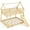 Natural, variant on Costway Twin Over Queen Bunk Bed House Shaped Bed Frame with Climbing Nets and Ramp White