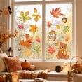 thumbnail image 4 of Fall Window Clings, Thanksgiving Animal Maple Leaf Static Glass Stickers, Reusable Double Sided Pvc Decals for Glass Door Home Decor A, 4 of 6