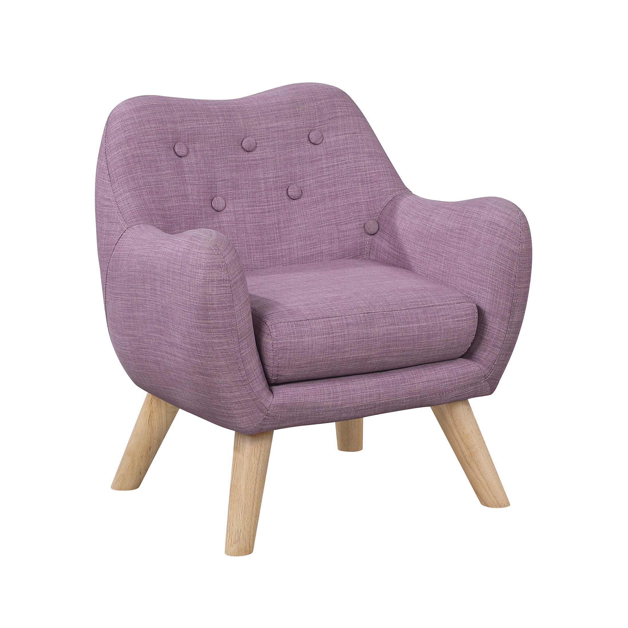 OakvillePark Fern Modern Button Tufted Textured Fabric Kid's Chair, Purple
