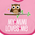 thumbnail image 4 of Inktastic Mimi Loves Me Girls Owl Girls Baby Bib, 4 of 4