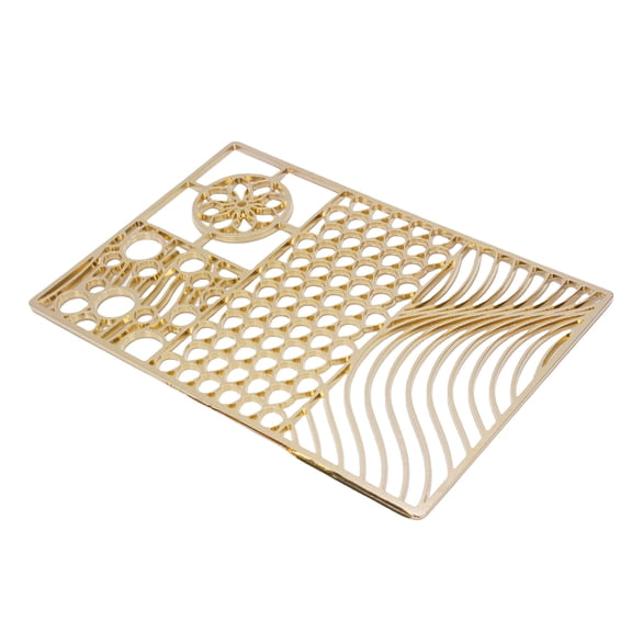 Suodoka Copper DIY Ice Cube Stamp Plate Flower Design Tray Bartender Accessories for Cocktails Whiskey Bourbon Lovers C03