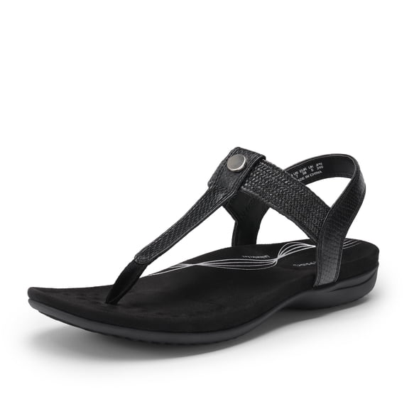 DREAM PAIRS Women's Orthotic Walking Sandals Comfortable Arch Support Sandals with Adjustable Straps Ergonomic Non-Slip T-Strap Dress Sandals for All-Day Wear