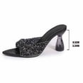 thumbnail image 5 of Wowcloth Women's Rhinestone Slides - Comfortable Plus Size Solid Color Pointed Open Toe Heel for Casual Fashion, 5 of 9