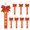 Orange 1, variant on 8 Pieces Cheerleading Ribbon Keychain Charm Set Shimmering Rhinestones Accent Game Day Spirit Fashion Accessories