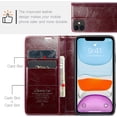 thumbnail image 6 of Leather Case for iPhone 11 Card Slot Folio Flip Wallet Case for iPhone 11 Premium PU Magnetic Kickstand Cover Soft TPU Inner Case Red, 6 of 14