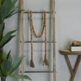thumbnail image 2 of DecMode Handmade Round Long Carved Beaded Brown Mango Wood Garland with Tassel, 2 of 7