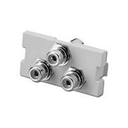 Leviton 41292-3RW 3-Port Adapter MOS Insert - White