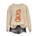 thumbnail image 5 of Uootdi Gift Womens Sweatshirts Crew Neck Halloween Stacked Pumpkin Graphic Print Long Sleeve Oversized Fit Casual Pullover Tops, 5 of 6