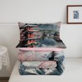 thumbnail image 5 of Homewish Watercolor Cherry Blossom Twin Comforter Sets,Japanese Artwork Bedding Set,Blue Red,Pink Reversible,2 Pieces,1 Comforter and 1 Pillowcase, 5 of 7