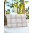 thumbnail image 4 of Outdoor Pillows Waterproof, Brown Buffalo Plaid Throw Pillows with Inserts Included, Farmhouse Checkered Watercolor Indoor Outdoor Decorative Lumbar Pillow for Bed/Couch/Patio 12"x20", 1Pcs, 4 of 8