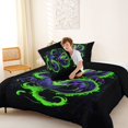 thumbnail image 4 of Homewish Neon Grunge Dragon Queen Comforter Set,Purple Green Comforter Sets Queen,Black Reversible,3pcs,1 Comforter and 2 Pillowcases, 4 of 7