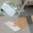 thumbnail image 2 of Flat Squeeze Mop Bucket Hand Free Wringing Stainless Steel Mop Non Hand Washing Mop Dust Push Mop Automatic Spinning Mop Self Wet & Dry Cleaning Microfiber Mop for Hardwood, 2 of 9