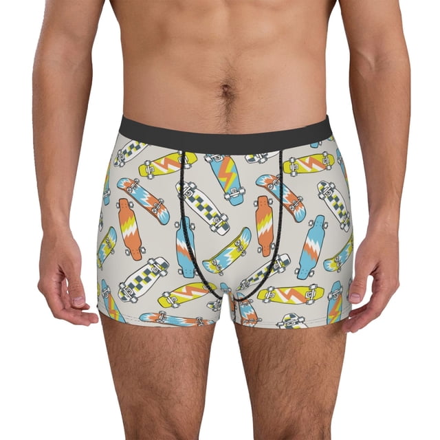 Balery Skateboard Calzoncillos bóxer para hombre, ropa interior de algodón suave y transpirable con cinturilla de nailon-X-Large