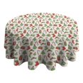 thumbnail image 4 of Green and Red Christmas Pattern Round Tablecloth 60"x60",Wrinkle Wipeable Table Cloth for Kitchen Dining Room Picnic Patio Party, 4 of 6