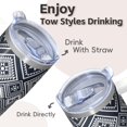 thumbnail image 4 of 20oz Insulated Coffee Tumbler with Lid & Straw - Stainless Steel Double Wall Vacuum Travel Mug, Leakproof Thermal Cup for Hot/Cold Beverages, Bohemian, 4 of 5