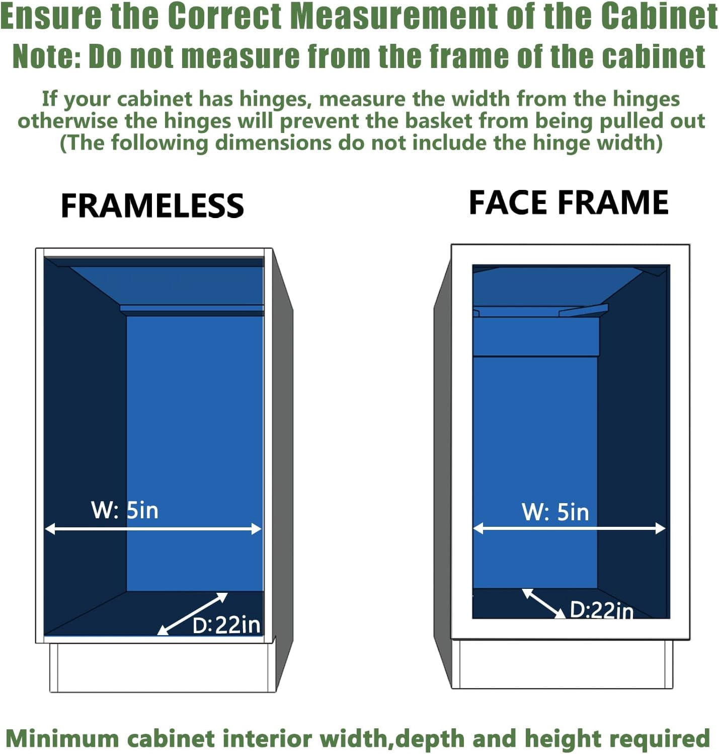 5½" W x 21½" D Pull Out Cabinet Organizer, Kitchen Cabinet Pull Out Shelves Slide Out Storage