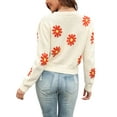 thumbnail image 2 of ZAXARRA Chandail en Tricot pour Femmes à Manches Longues Col Rond chandail à Fleurs Mode Urbaine Vêtements Automne Hiver, 2 of 8