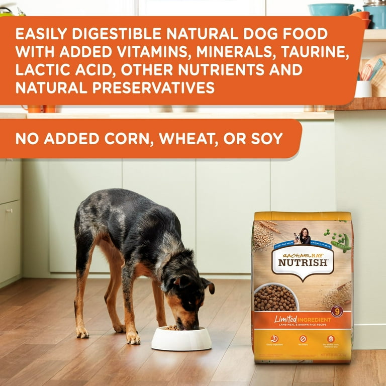 Rachael Ray Nutrish Limited Ingredient Lamb Meal Brown Rice Recipe Dry Dog Food 28 lb. Bag