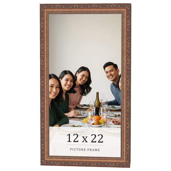 12x22 Frame Gold Solid Wood Picture Frame Width 1.25 Inches | Interior Frame Depth 0.375 Inches |