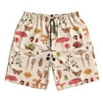 thumbnail image 4 of Bixox Men's Retro Autum Mushrooms printing Casual Classic Fit Short Summer Beach Shorts, 4 of 6