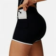thumbnail image 2 of Women's High Waist Biker Shorts with Contrast Piping and Seamless Stretch Fabric - Small, Black, 2 of 6