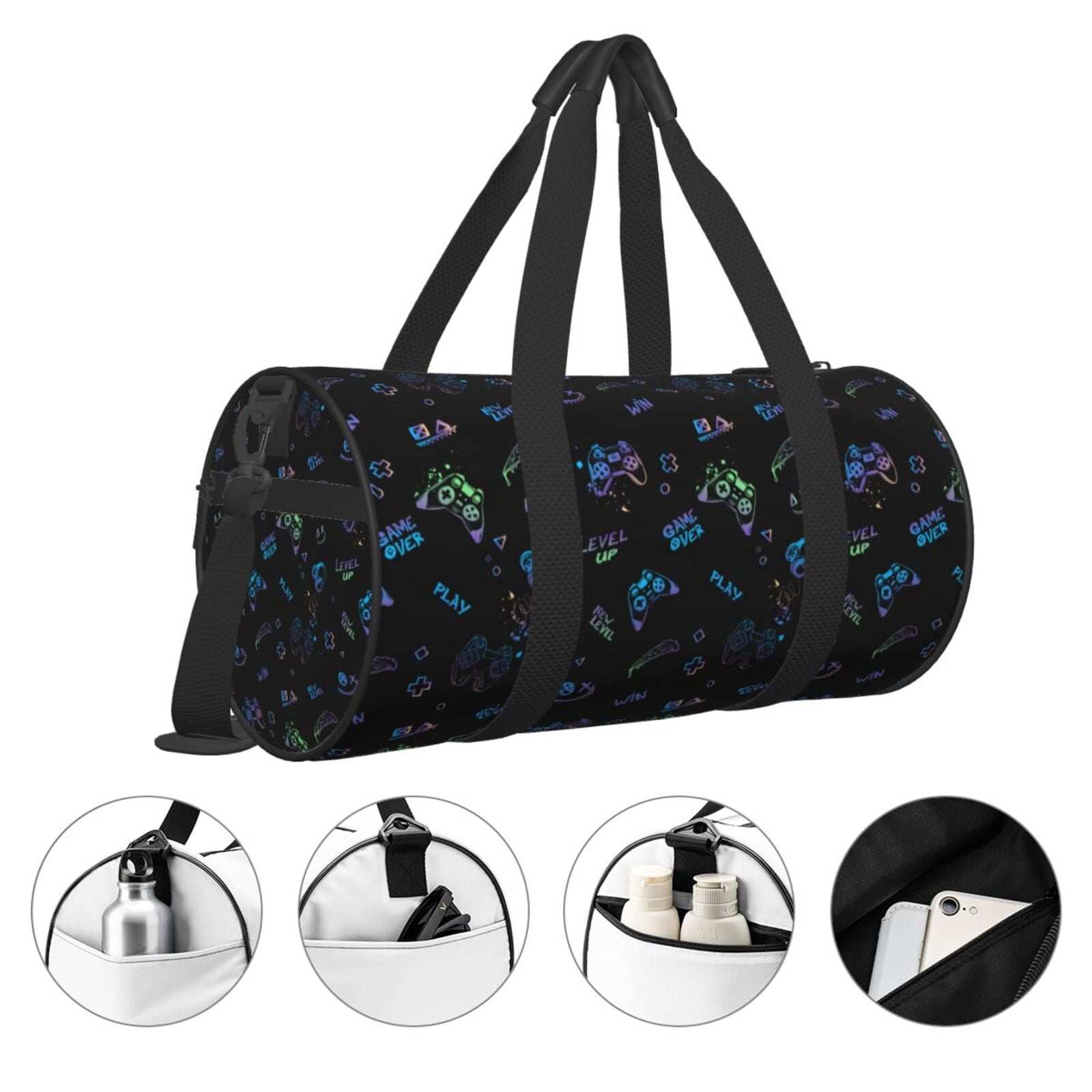 Vsdgher Gamepads 45L Foldable Duffel Bag, Sports Gym Bag,Overnight Bag, Portable Weekender Bag for Airplanes