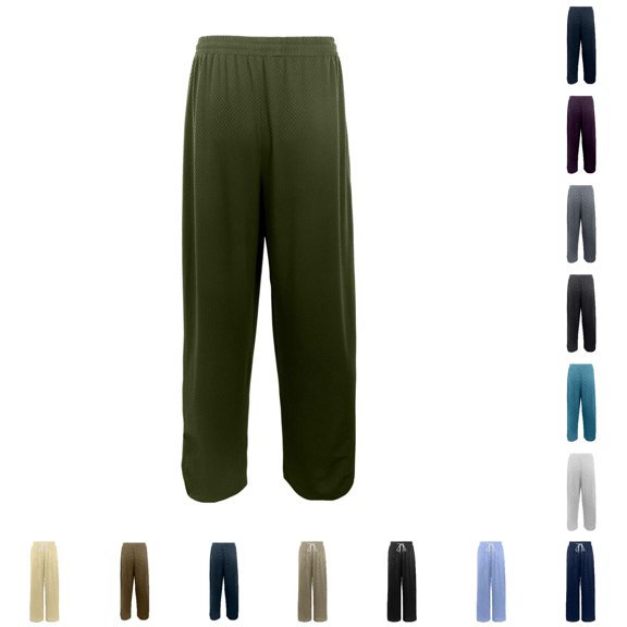 Byoo Toddler Boy's Waffle Knit Athletic Pants Solid Loose Fit Trousers Outdoor Play Bottoms,Army Green