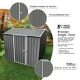 thumbnail image 4 of Absco Premier 7' x 7' Metal Storage Shed - Woodland Gray, 4 of 11