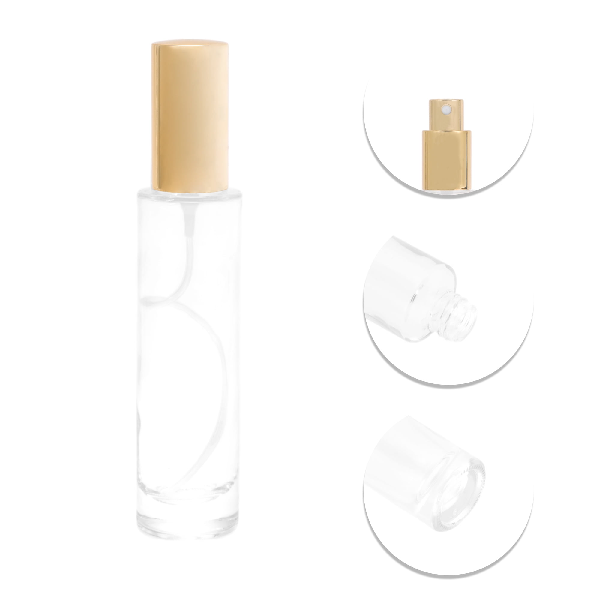 Unique Bargains Elegant 50ml/1.69oz Perfume Bottle with Spray Gold Cylindrical Bottle