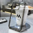 thumbnail image 1 of Luxury Silicone Transparent Shockproof Armo Case For iPhone 15 14 13 12 11 Pro Max 7 8 Plus XR XS X Phone Clear Protection Cover Black For iphone11Pro, 1 of 6