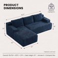 thumbnail image 3 of 96" L-Shaped Sectional Couches for Living Room, Modular Cloud Couch with Chaise, Corduroy Deep Seat Boneless Sofa, No Assembly, Blue, 3 of 7