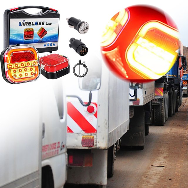 2Pack Wireless Trailer Lights Kit 2025 New Wireless Tail Lights For Trailer With 100ft Range Rechargeable Led Trailers Light For Truck Rv Camper H11 Hid Bulb 6000k Bright 4114 Bulb 2018 Mt07 Headlight