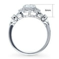 thumbnail image 4 of BERRICLE Sterling Silver Halo Wedding Engagement Rings Cushion Cut Cubic Zirconia CZ Vintage Inspired Art Deco Ring for Women, Rhodium Plated Size 10, 4 of 10