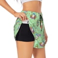 thumbnail image 3 of Lsque Spring Gnome Printed Women's Running Shorts with Liner Pockets,Elastic Quick Dry Workout Athletic Gym Yoga Shorts,Womens High Waist Shorts-, 3 of 9
