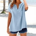 thumbnail image 1 of Fanxing Tunique à Manches Courtes pour Femmes Été à Porter avec des Jeans Tunique Ample T-Shirts Boho S-2TG, 1 of 5
