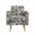 thumbnail image 3 of Homesvale Mindy Mid-Century Modern Armchair, Multi Red & Tan Prism Polyester Fabric, For Living Room, 3 of 7