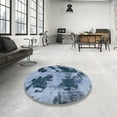 thumbnail image 4 of Ahgly Company Machine Washable Indoor Rectangle Abstract Denim Blue Area Rugs, 7' x 10', 4 of 7