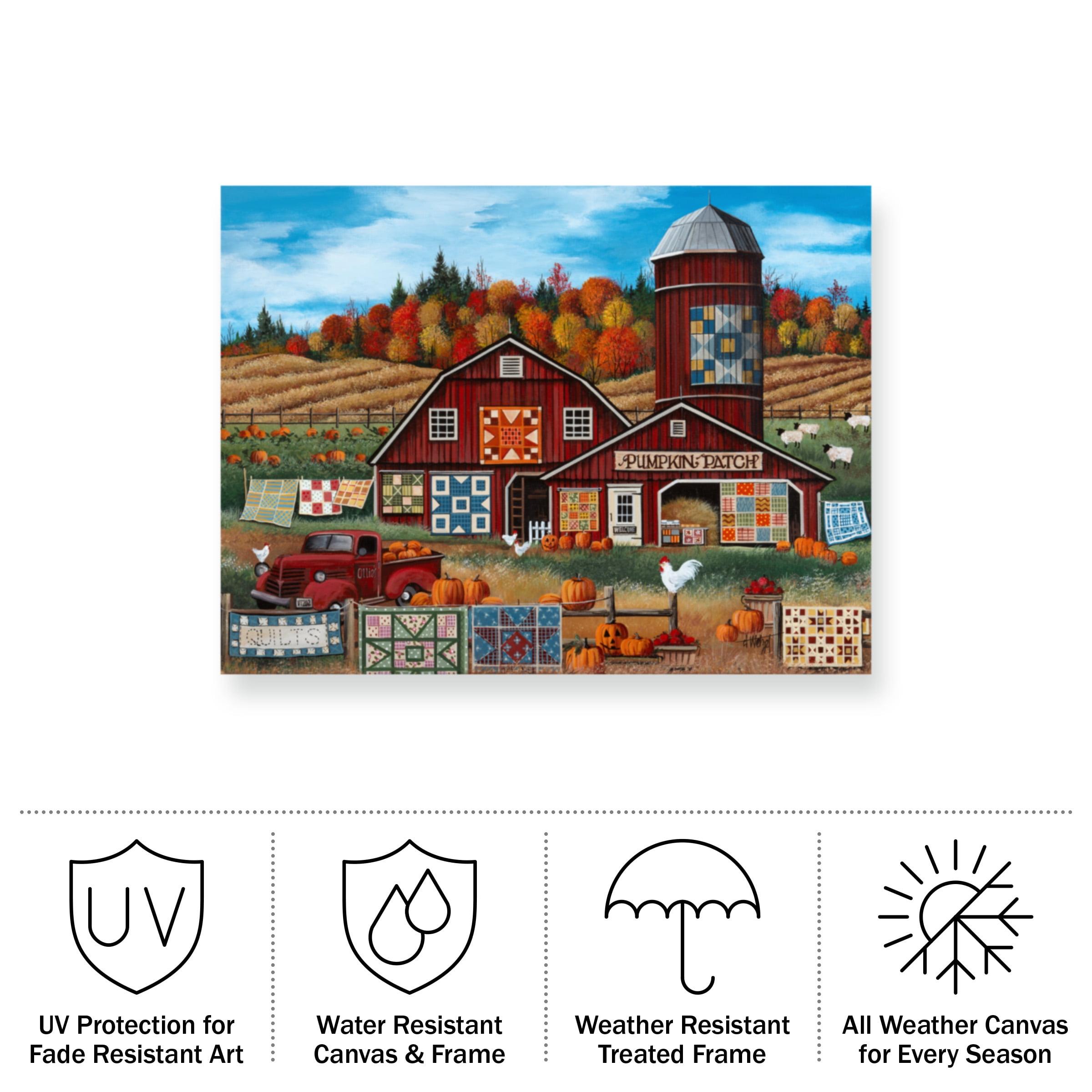 Debbi Wetzel 'Pumpkin Patch Farm' Outdoor Canvas