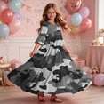 thumbnail image 5 of BLTIBY Boho Dresses for Girls Printed Crew Neck Maxi Dress Summer Home Dresses with Pockets Camouflage 9-10 Years, 5 of 5