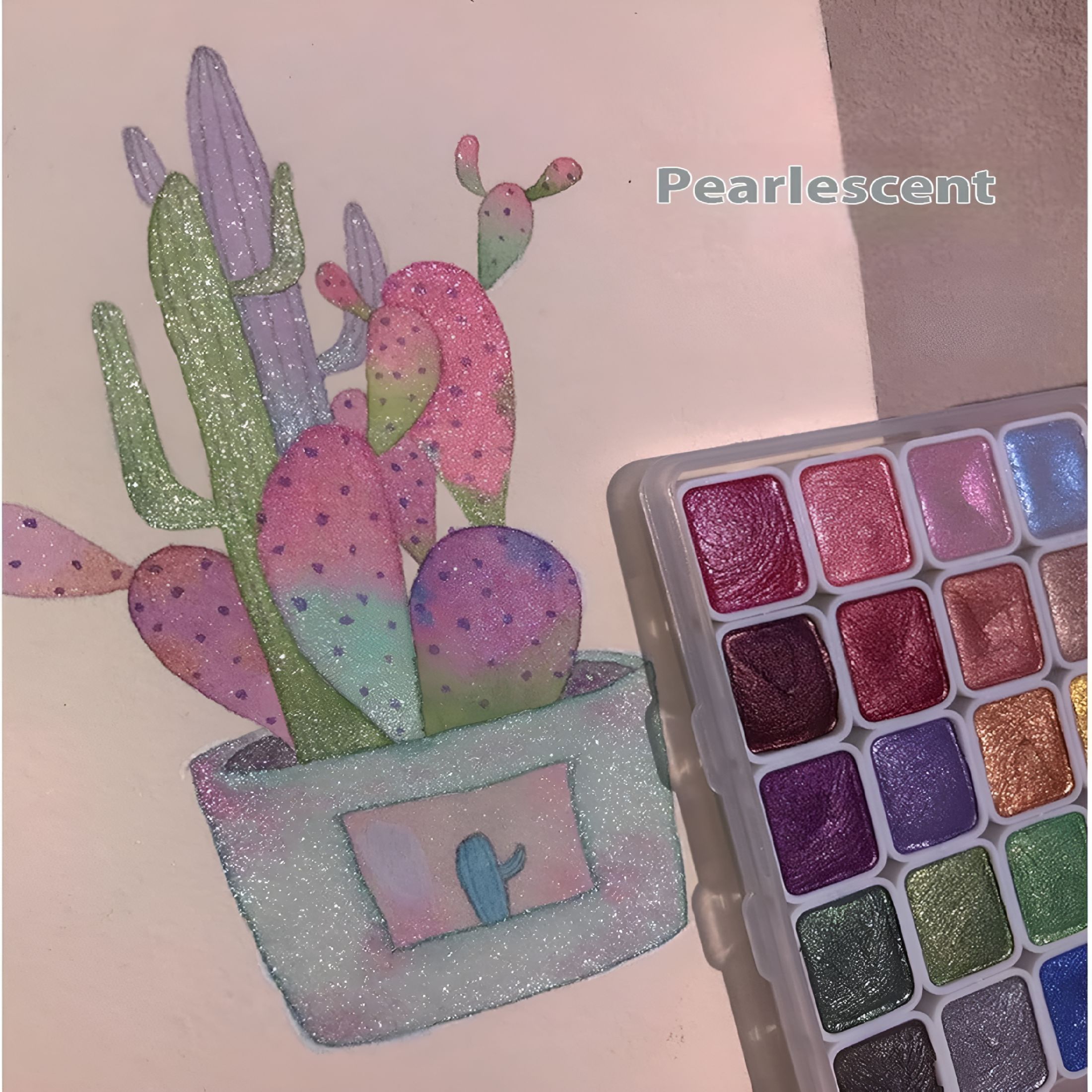 CCOCC Shifting Watercolor Painting Set,Watercolor Painting Set,Color Shifting Watercolor Paint Set,Colourful Painting Kit Model Metallic Pearlescent Watercolor Paint for Art Painting (60 colors)