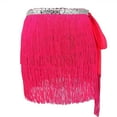 thumbnail image 3 of Ashirexll Mini Skirts for Women, Belly Dance Fringe Waist Chain Three Layer Crypto Belt Hip Towel Lace-Up Skirt Hot Pink Free Size, 3 of 4