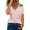 C764 Pink, variant on Womens Tops V Neck Short Sleeve Off Shoulder Solid Color Casual Summer T Shirts For Women Light Blue