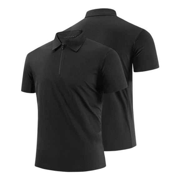 Men's Shirt Casual Short Sleeve Half Zip Stand Collar Breathable Wicking Athletic Tennis Workout Top Lightweight Comfort Fit Mens Work Shirts Summer Basic Tee Shirts