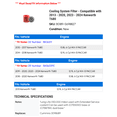 thumbnail image 2 of Cooling System Filter - Compatible with 2013 - 2020, 2023 - 2024 Kenworth T680 2014 2015 2016 2017 2018 2019, 2 of 2