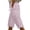 Pink, variant on BLVB Women's Cotton Linen Capri Pants with Drawstring Summer Striped Beachwear Lightweight Elastic Waist Cropped Pants