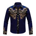 thumbnail image 4 of CONZONE Mens Western Cowboy Shirts Long Sleeve Buttons Down Shirts for Men Trendy Embroidered Lapel Soft Lightweight Tops, 4 of 4