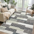 thumbnail image 2 of Hasoo 8' x 10' Area Rug for Living Room Modern Geometric Washable Rug Patchwork Indoor Low Pile Throw Carpet for Dorm, Gray/Green, 2 of 7