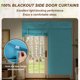 thumbnail image 4 of Uxcell 1 PC 100% Cortinas Laterales Opacas para Puertas, 8" x 36" Cortina de Ventana de Puerta Francesa de Lino Aislante Térmico Decoración para Dormitorio Cocina Ventana Pequeña, Azul Claro, 4 of 7